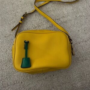 J. Crew Yellow Crossbody Bag with Green Accent